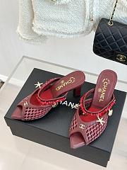 Fortok Chanel Coco Beach 2026 Collection Mules Burgundy 90mm - 3