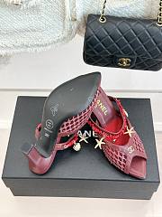 Fortok Chanel Coco Beach 2026 Collection Mules Burgundy 90mm - 2