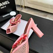 Fortok Chanel Coco Beach 2026 Collection Mules Pink 90mm - 4