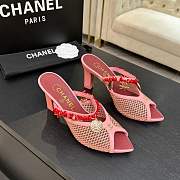 Fortok Chanel Coco Beach 2026 Collection Mules Pink 90mm - 3