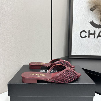Fortok Chanel Coco Beach 2026 Collection Burgundy Mules Flats