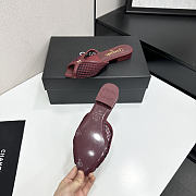 Fortok Chanel Coco Beach 2026 Collection Burgundy Mules Flats - 5
