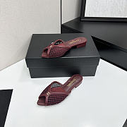 Fortok Chanel Coco Beach 2026 Collection Burgundy Mules Flats - 3