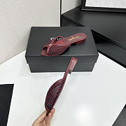 Fortok Chanel Coco Beach 2026 Collection Burgundy Mules Flats - 2