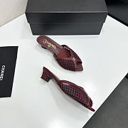 Fortok Chanel Coco Beach 2026 Collection Burgundy Mules 3.5mm - 6