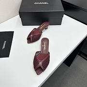 Fortok Chanel Coco Beach 2026 Collection Burgundy Mules 3.5mm - 4