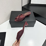 Fortok Chanel Coco Beach 2026 Collection Burgundy Mules 3.5mm - 3