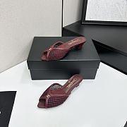 Fortok Chanel Coco Beach 2026 Collection Burgundy Mules 3.5mm - 2