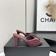 Fortok Chanel Coco Beach 2026 Collection Burgundy Mules 90mm - 1