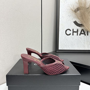 Fortok Chanel Coco Beach 2026 Collection Burgundy Mules 90mm