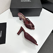 Fortok Chanel Coco Beach 2026 Collection Burgundy Mules 90mm - 2