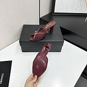 Fortok Chanel Coco Beach 2026 Collection Burgundy Mules 90mm - 3