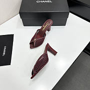 Fortok Chanel Coco Beach 2026 Collection Burgundy Mules 90mm - 4