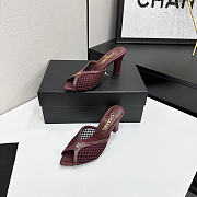 Fortok Chanel Coco Beach 2026 Collection Burgundy Mules 90mm - 5