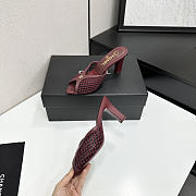 Fortok Chanel Coco Beach 2026 Collection Burgundy Mules 90mm - 6