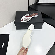 Fortok Chanel Coco Beach 2026 Collection White Mules Flats - 5