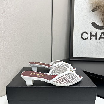 Fortok Chanel Coco Beach 2026 Collection White Mules 3.5mm