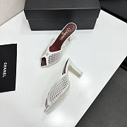 Fortok Chanel Coco Beach 2026 Collection White Mules 90mm - 6