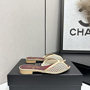 Fortok Chanel Coco Beach 2026 Collection Beige Mules Flats - 1