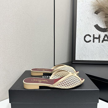Fortok Chanel Coco Beach 2026 Collection Beige Mules Flats