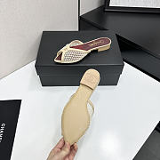 Fortok Chanel Coco Beach 2026 Collection Beige Mules Flats - 6