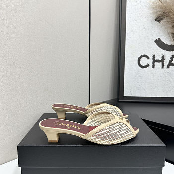 Fortok Chanel Coco Beach 2026 Collection Beige Mules 3.5mm