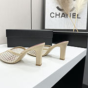 Fortok Chanel Coco Beach 2026 Collection Beige Mules 90mm - 4