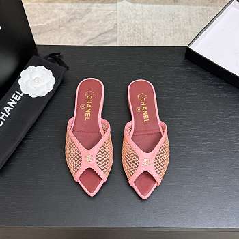 Fortok Chanel Coco Beach 2026 Collection Pink Mules Flats