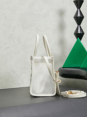 Fortok Miu Miu Embroidered Mesh Tote Bag White 19.5 X 14 X 9 cm - 4