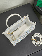 Fortok Miu Miu Embroidered Mesh Tote Bag White 19.5 X 14 X 9 cm - 2