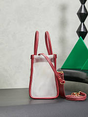 Fortok Miu Miu Embroidered Mesh Tote Bag Cherry Red 19.5 X 14 X 9 cm - 6