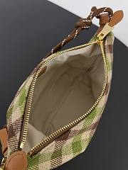 Fortok Miu Miu Plaid Wool Pouch Green 14*18.5*10cm - 6