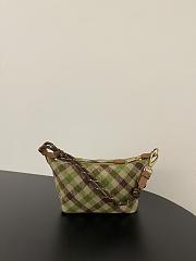 Fortok Miu Miu Plaid Wool Pouch Green 14*18.5*10cm - 5