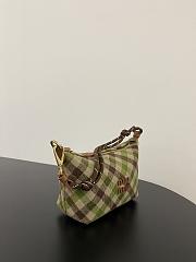 Fortok Miu Miu Plaid Wool Pouch Green 14*18.5*10cm - 2