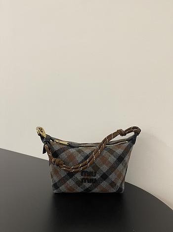 Fortok Miu Miu Plaid Wool Pouch 14*18.5*10cm