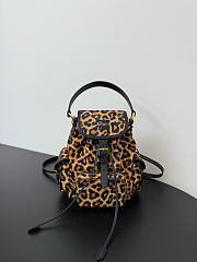 Fortok Miu Miu Calf Hair Leopard Print Backpack 22*18.5*11cm - 1