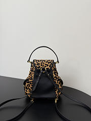 Fortok Miu Miu Calf Hair Leopard Print Backpack 22*18.5*11cm - 4