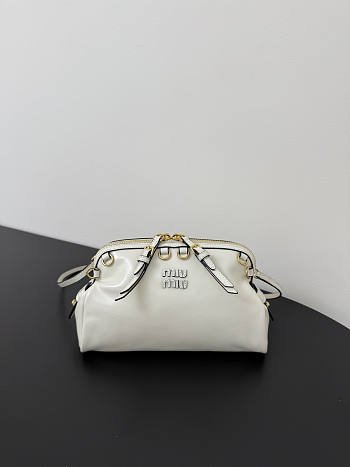 Fortok Miu Miu Caprice Clutch White 24×10×14cm