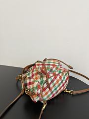 Fortok Miu Miu Tartan Wool And Leather Backpack 22*18*11.5cm - 6