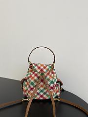 Fortok Miu Miu Tartan Wool And Leather Backpack 22*18*11.5cm - 2