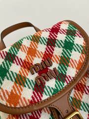 Fortok Miu Miu Tartan Wool And Leather Backpack 29.5*25*12.5cm - 6