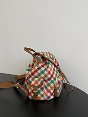 Fortok Miu Miu Tartan Wool And Leather Backpack 29.5*25*12.5cm - 5