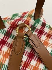 Fortok Miu Miu Tartan Wool And Leather Backpack 29.5*25*12.5cm - 4