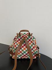 Fortok Miu Miu Tartan Wool And Leather Backpack 29.5*25*12.5cm - 3