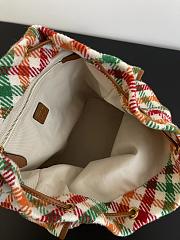Fortok Miu Miu Tartan Wool And Leather Backpack 29.5*25*12.5cm - 2