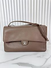 Fortok Chanel Grained Calfskin Small Souplissimo Maxi Flap Bag Light Brown 26*38*11cm - 1