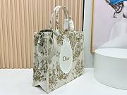 Fortok Dior Dioriviera Large Dior Book Tote with Strap Beige Toile de Jouy Floral Garden Embroidery 41*14*32cm - 2