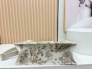 Fortok Dior Dioriviera Large Dior Book Tote with Strap Beige Toile de Jouy Floral Garden Embroidery 41*14*32cm - 6