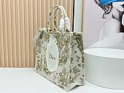 Fortok Dior Dioriviera Large Dior Book Tote with Strap Beige Toile de Jouy Floral Garden Embroidery 41*14*32cm - 4