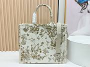 Fortok Dior Dioriviera Large Dior Book Tote with Strap Beige Toile de Jouy Floral Garden Embroidery 41*14*32cm - 5
